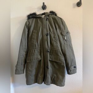 Michael Kors Women’s Green Coat with Fur Hood